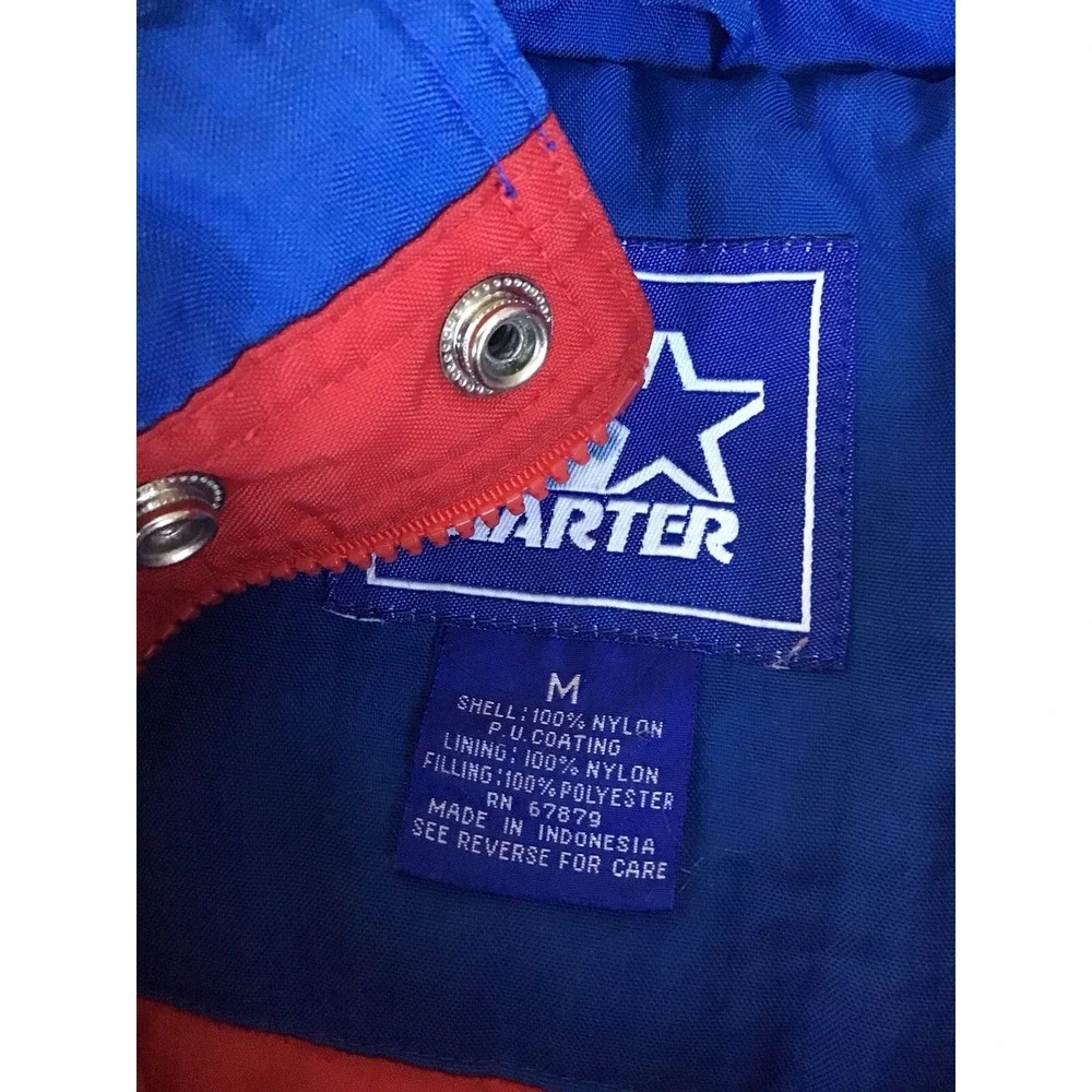 Vintage 90s Kansas Jayhawks 1/4 Zip Pullover Starter Jacket Size Kids M Puffer
